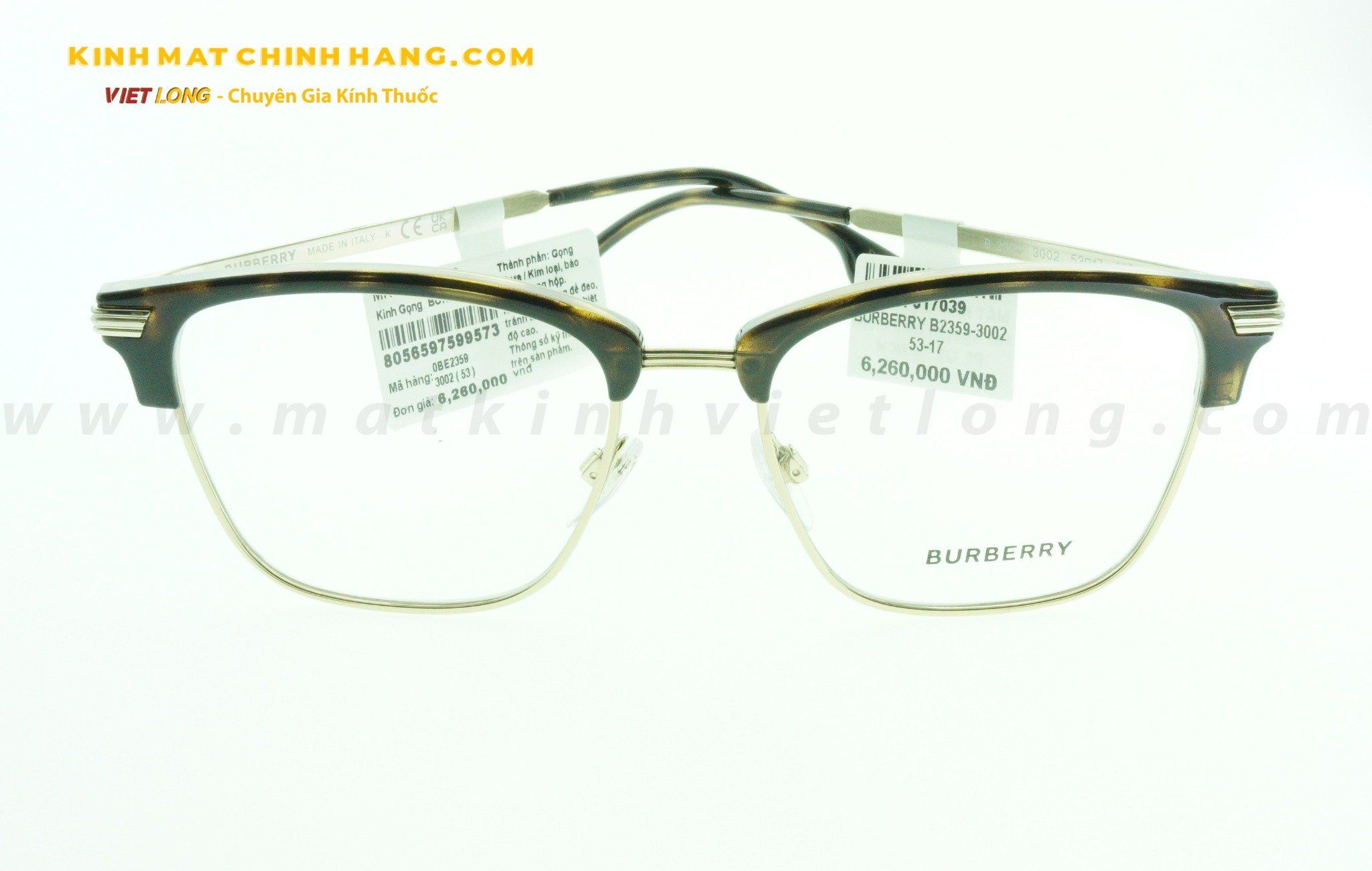  GỌNG KÍNH BURBERRY B2359-3002 53-17 