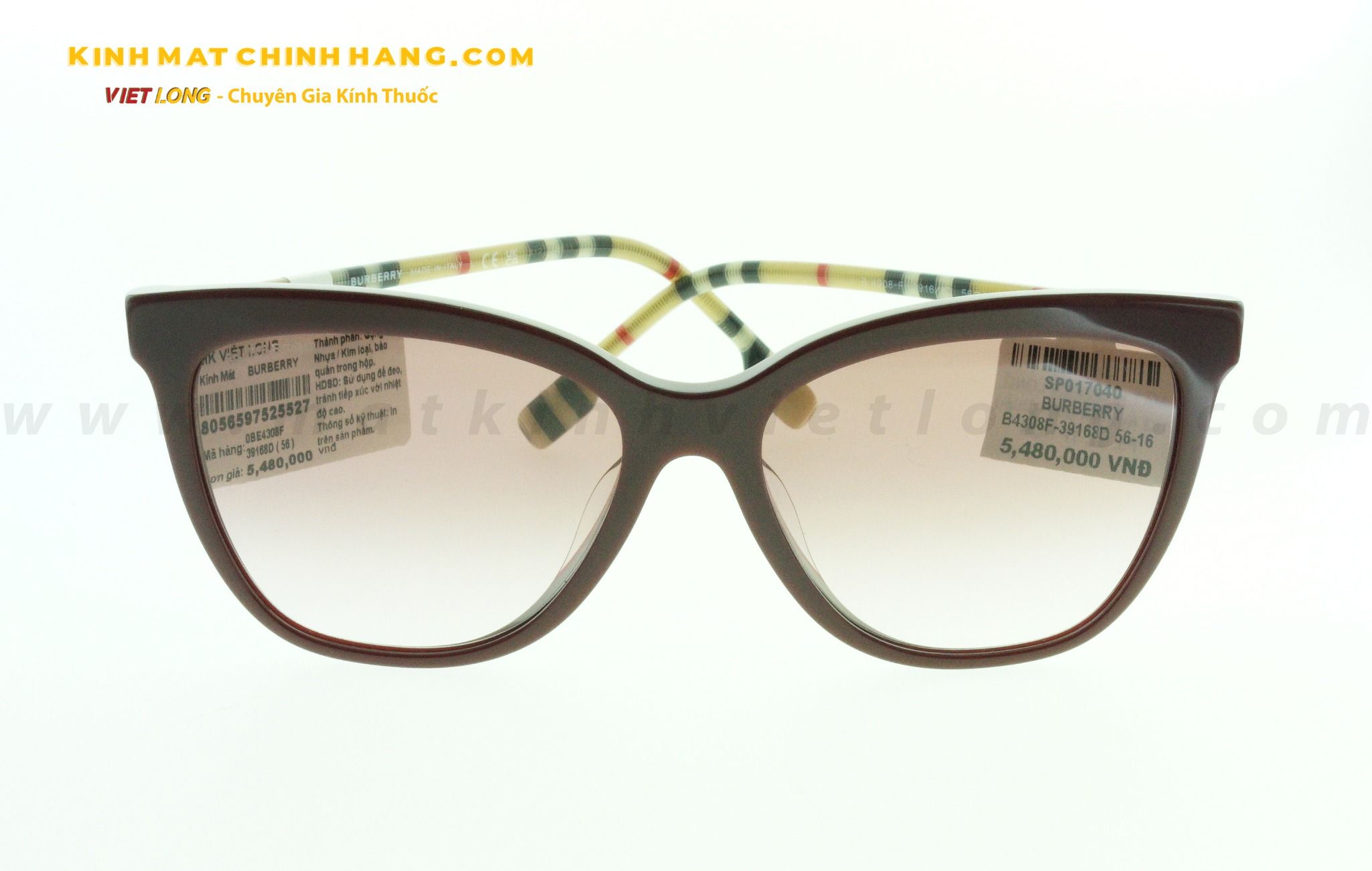  KÍNH MÁT BURBERRY B4308F-39168D 56-16 