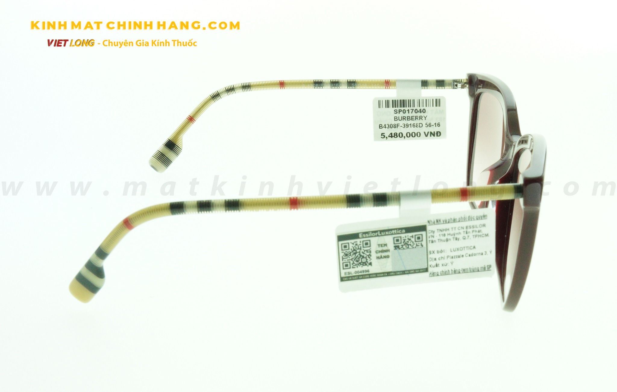  KÍNH MÁT BURBERRY B4308F-39168D 56-16 