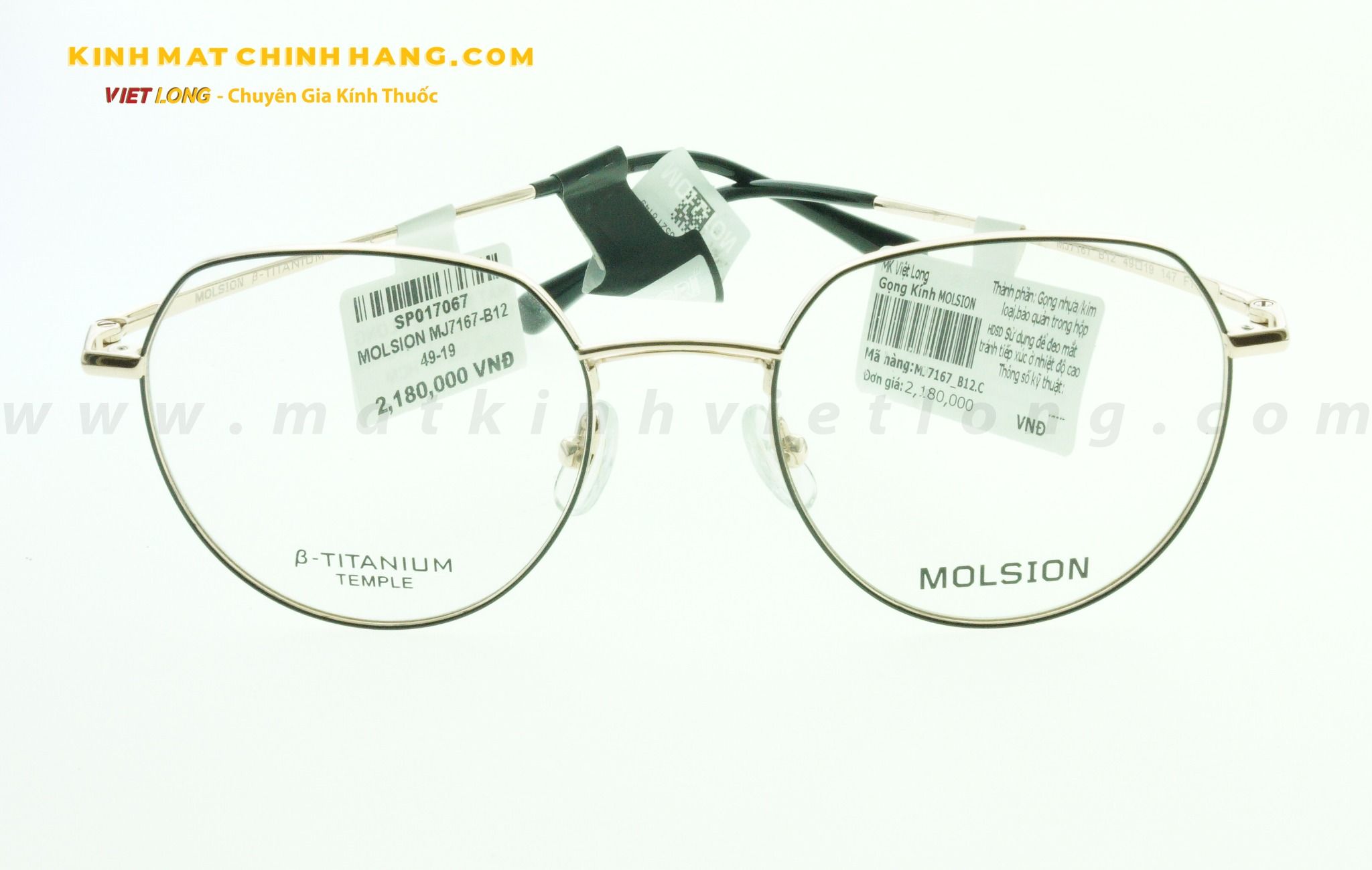  GỌNG KÍNH MOLSION MJ7167-B12 49-19 