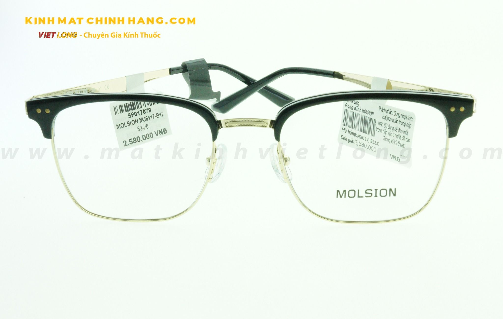  GỌNG KÍNH MOLSION MJ6117-B12 53-20 