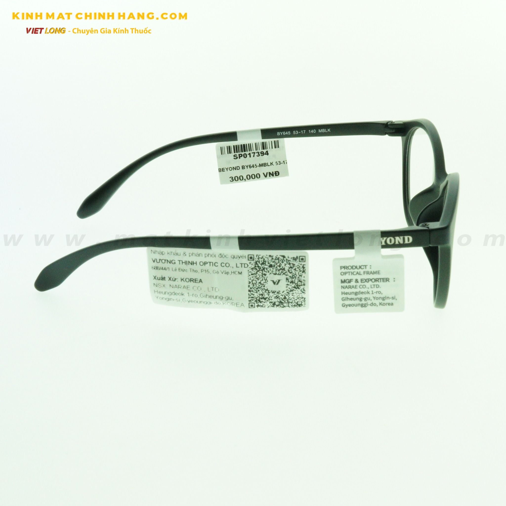  GỌNG KÍNH BEYOND BY645-MBLK 53-17 