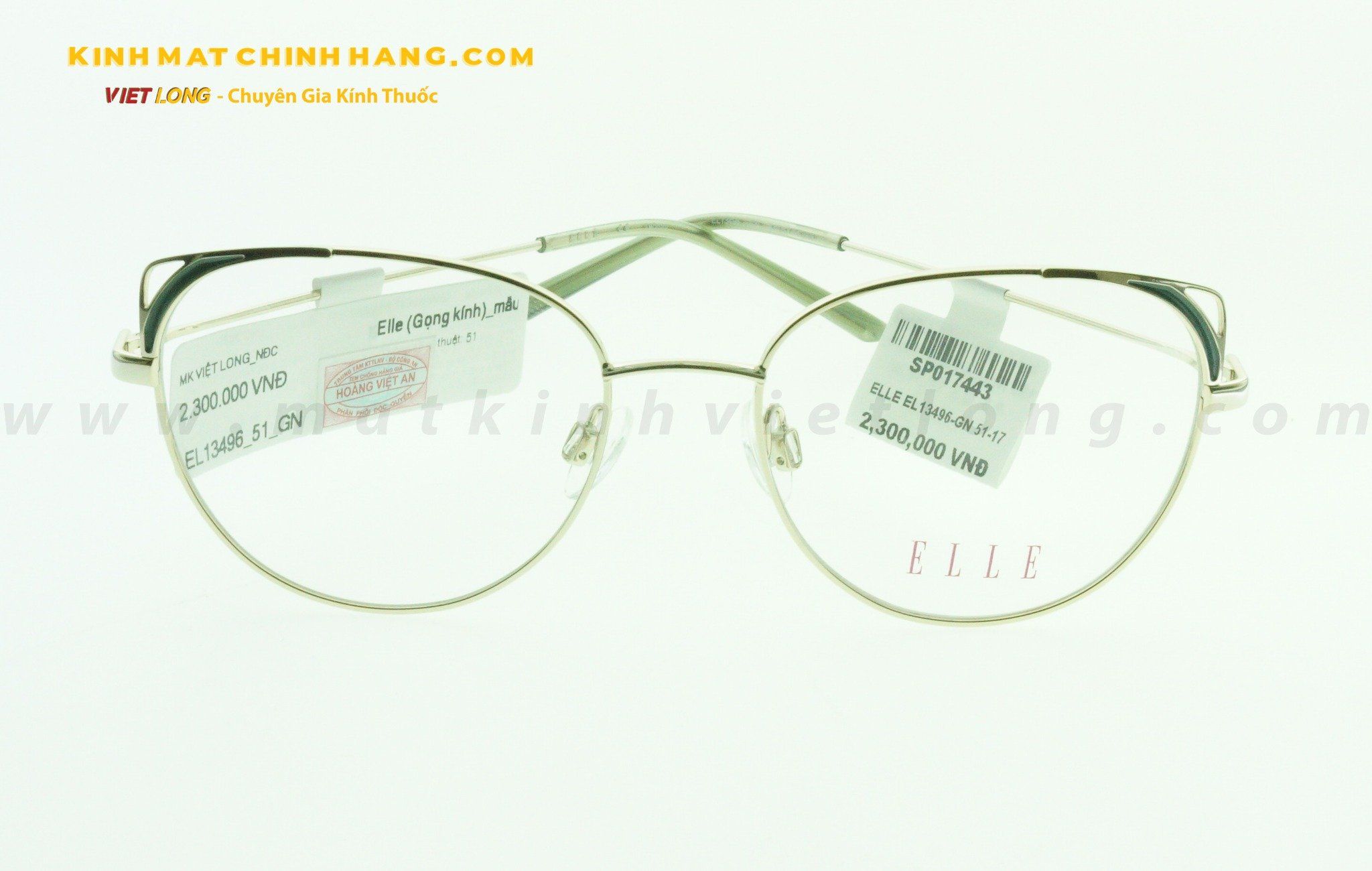  GỌNG KÍNH ELLE EL13496-GN 51-17 