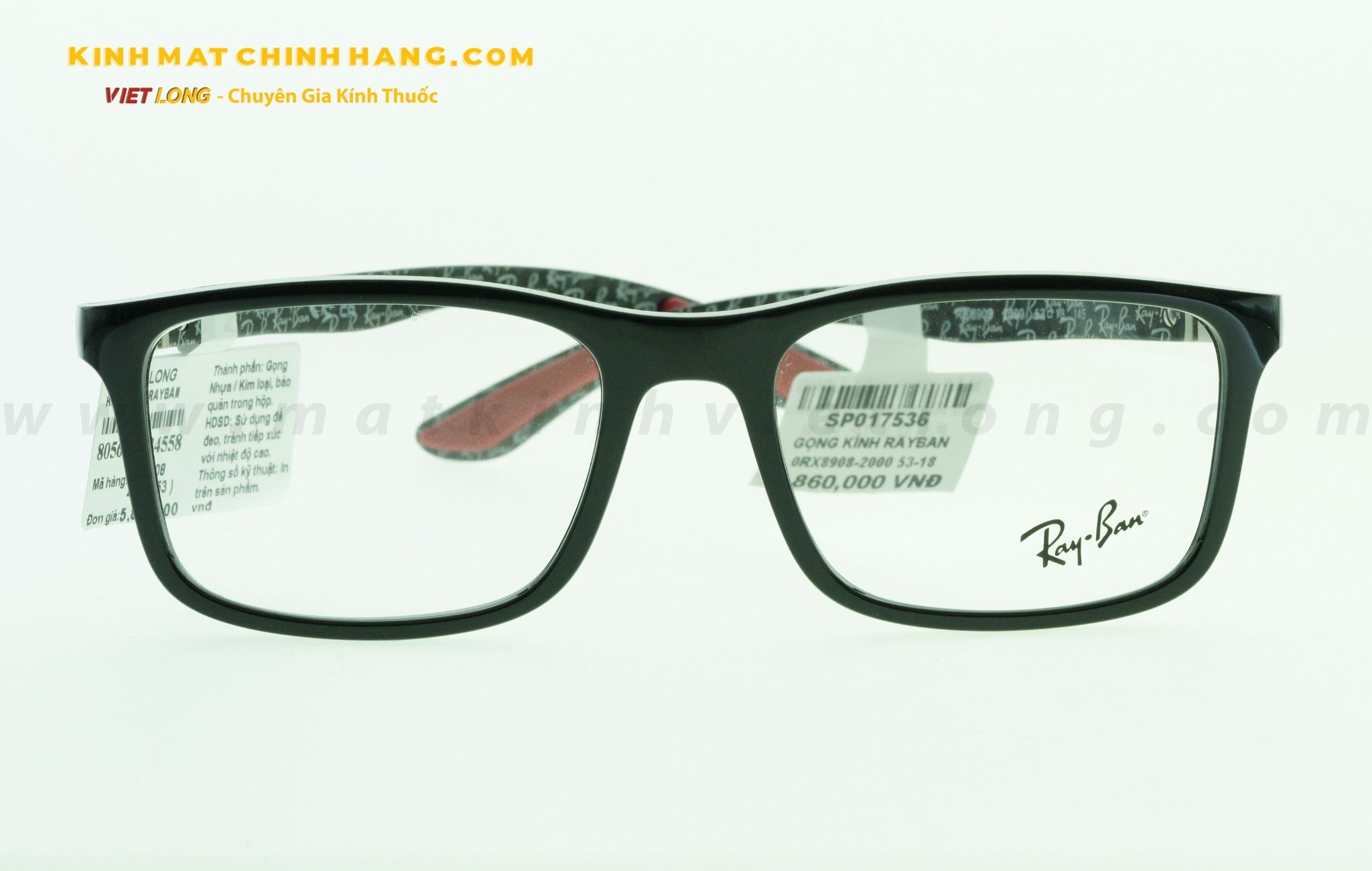  GỌNG KÍNH RAYBAN 0RX8908-2000 53-18 