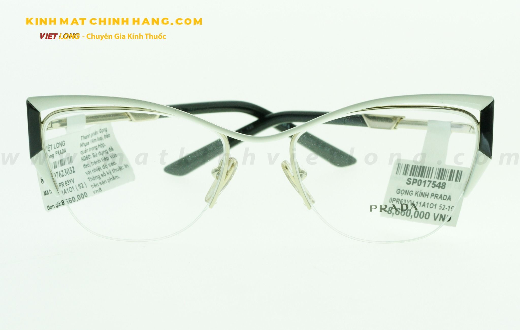  GỌNG KÍNH PRADA 0PR63YV-11A1O1 52-19 