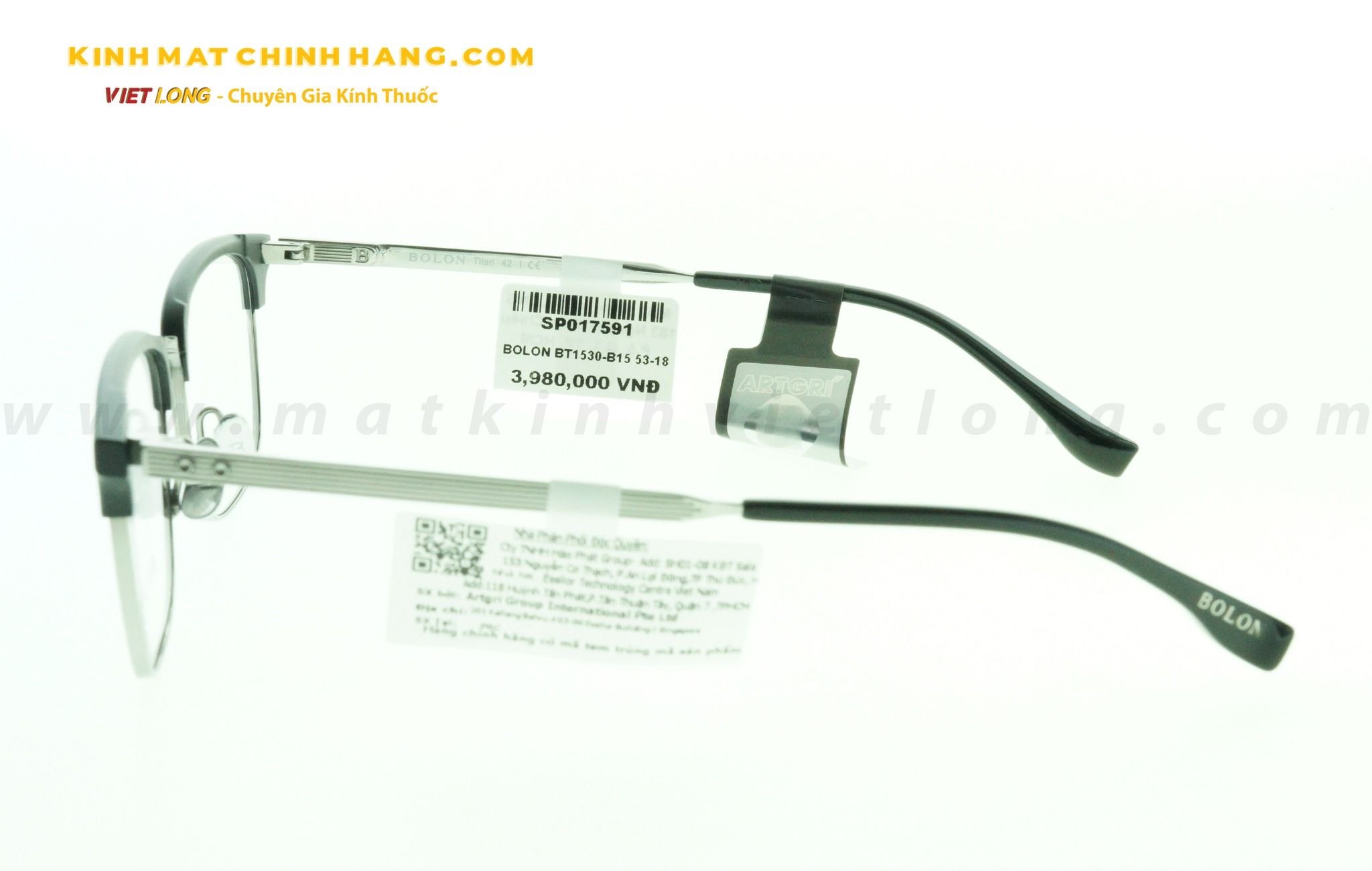  GỌNG KÍNH BOLON BT1530-B15 53-18 