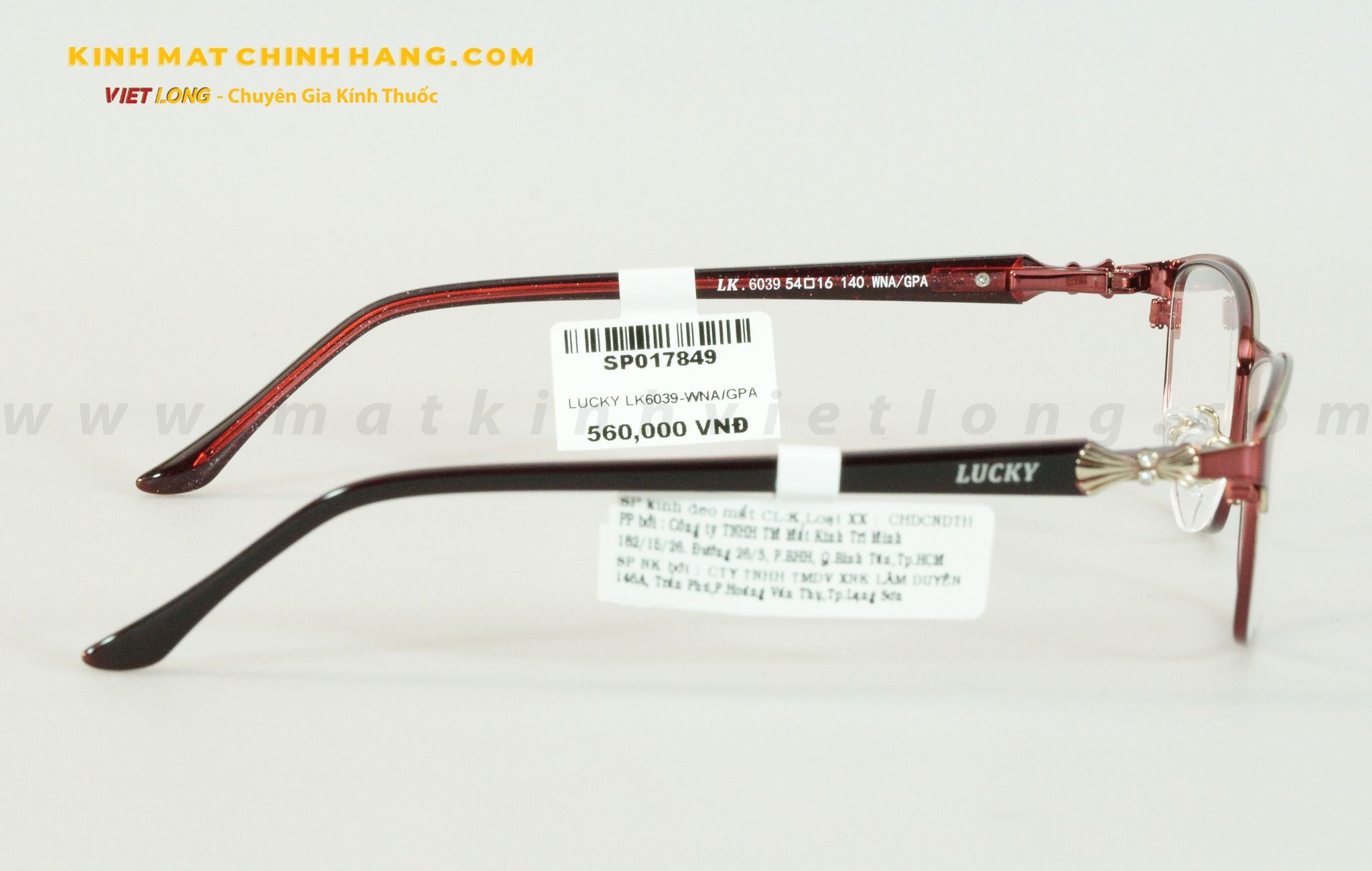  GỌNG KÍNH LUCKY LK6039-WNA/GPA 54-16 