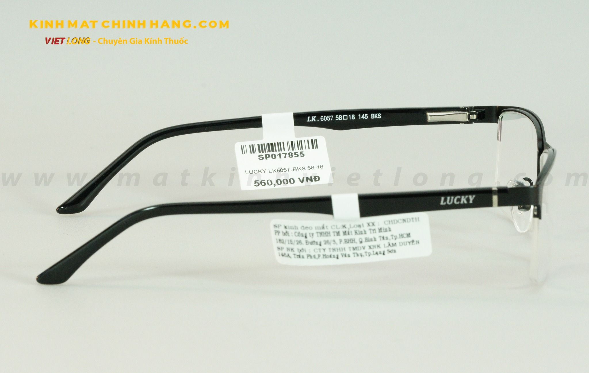  GỌNG KÍNH LUCKY LK6057-BKS 58-18 