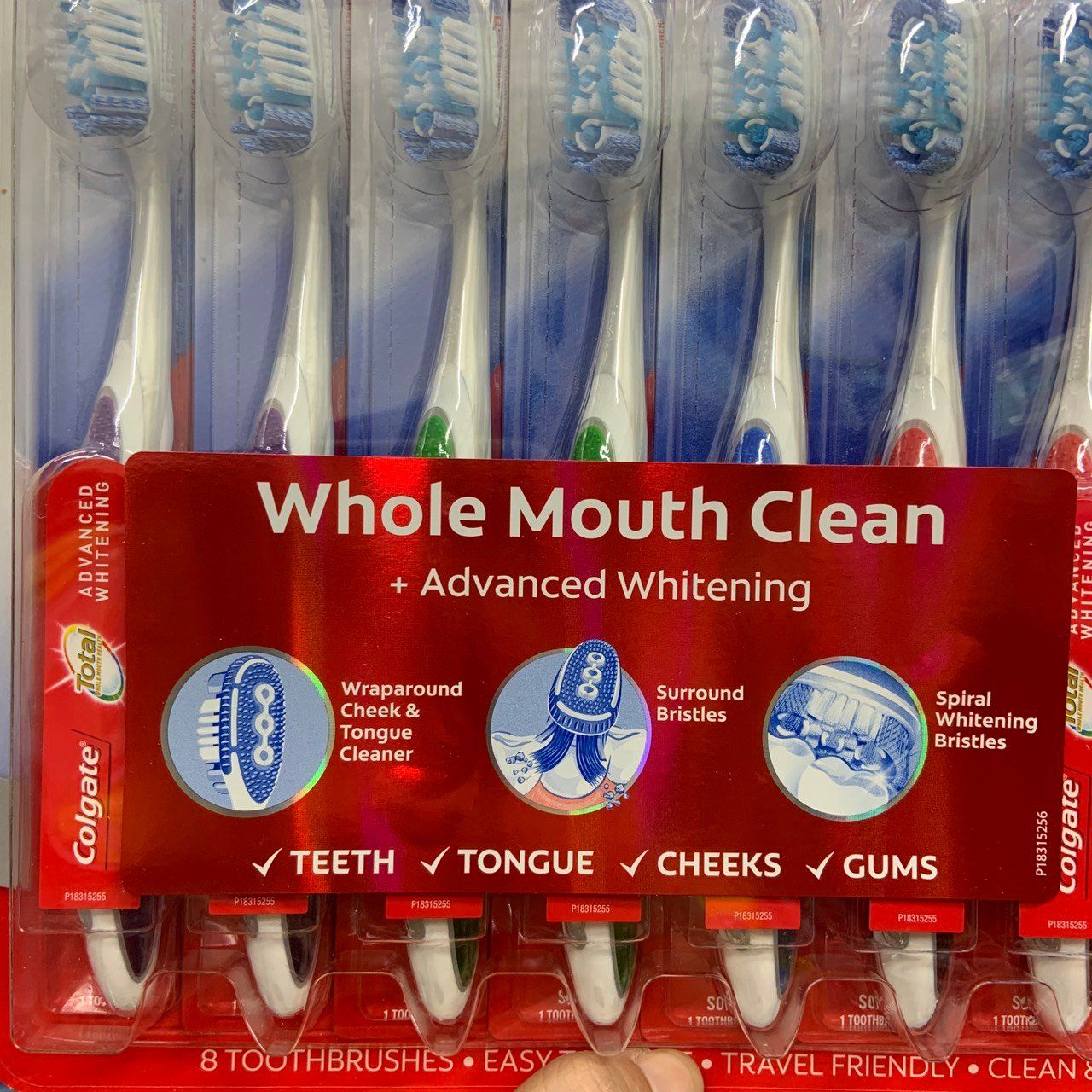 Set 8 bàn chải đánh răng Colgate Total Advanced Whitening Whole Mouth Clean