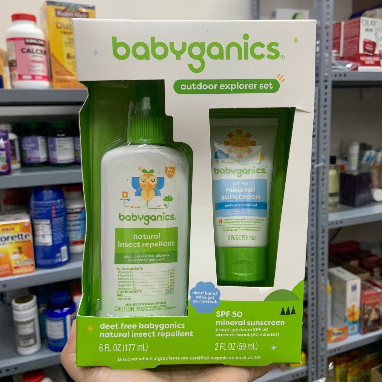 Set kem chống nắng và côn trùng cắn dành cho bé từ 6 tháng Babyganics
