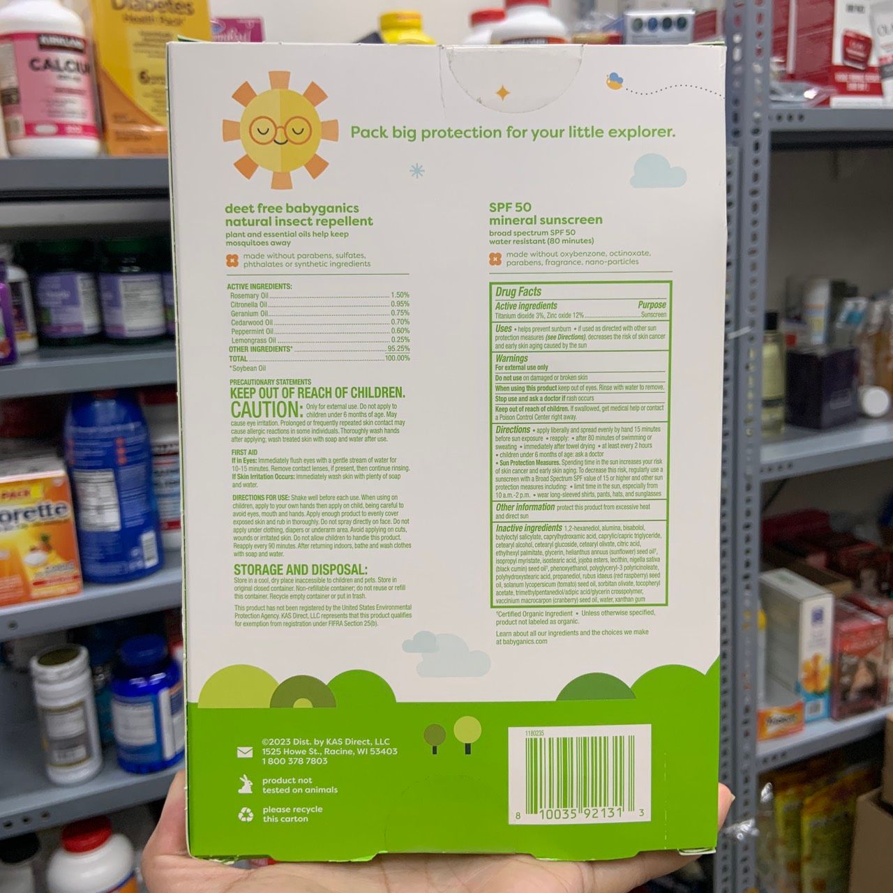 Set kem chống nắng và côn trùng cắn dành cho bé từ 6 tháng Babyganics