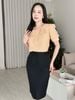 Áo kiểu công sở dáng suông bông hồng bèo ngực thời trang Eden - ASM257