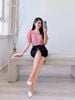 Áo kiểu công sở dáng suông cổ xẻ v phối bèo thời trang Eden - ASM230