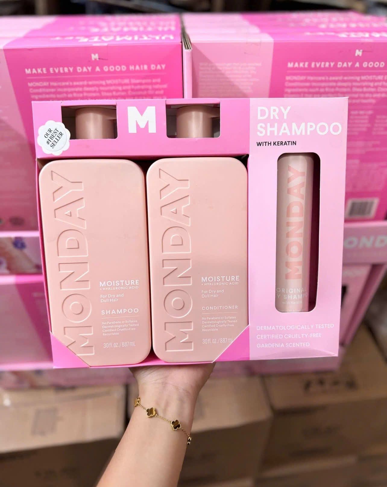 Bộ dầu gội và xả dành cho tóc hư tổn MONDAY Moisture Shampoo + Conditioner Set
