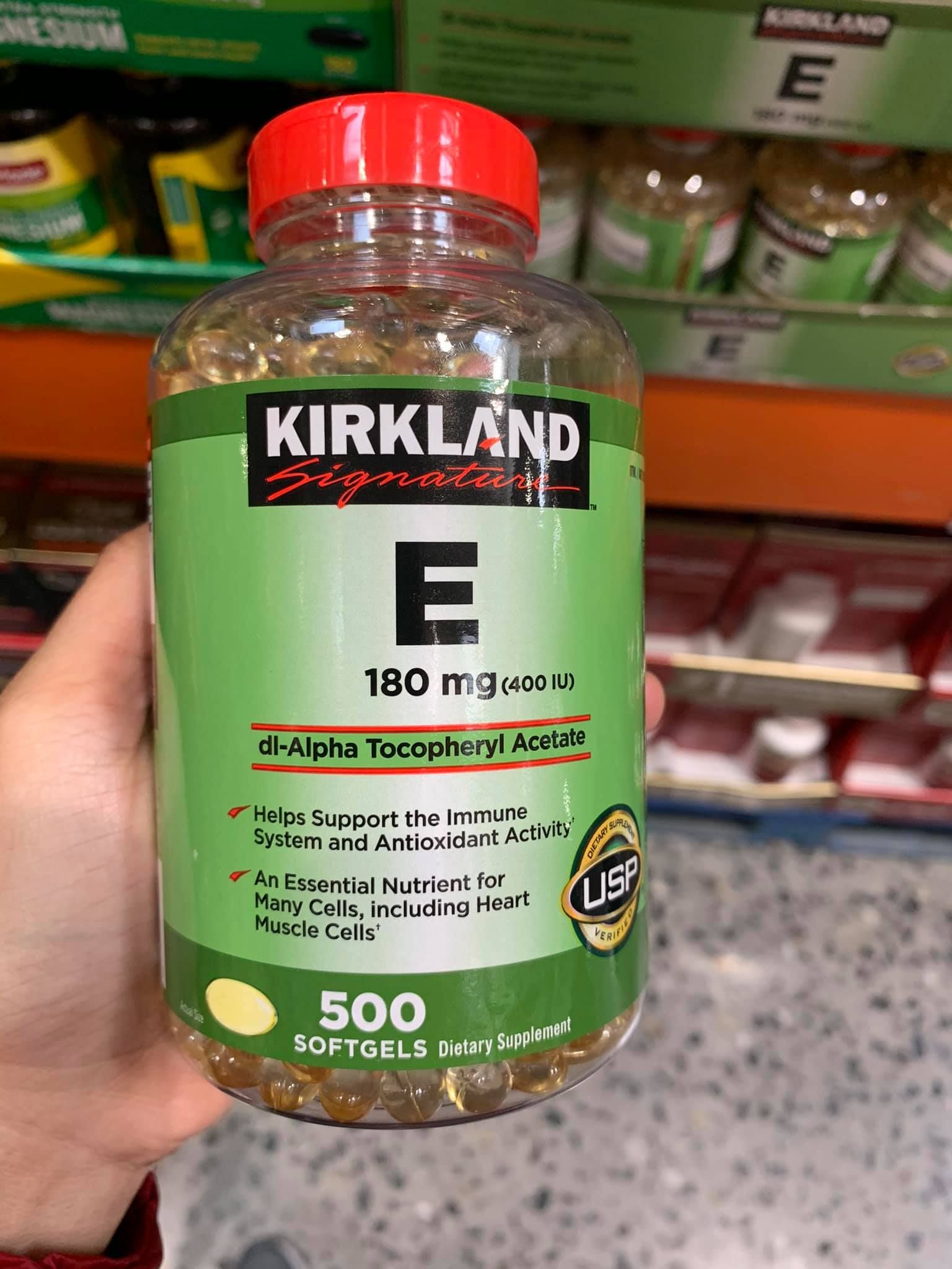 Viên uống bổ sung vitamin E Kirkland 180mg
