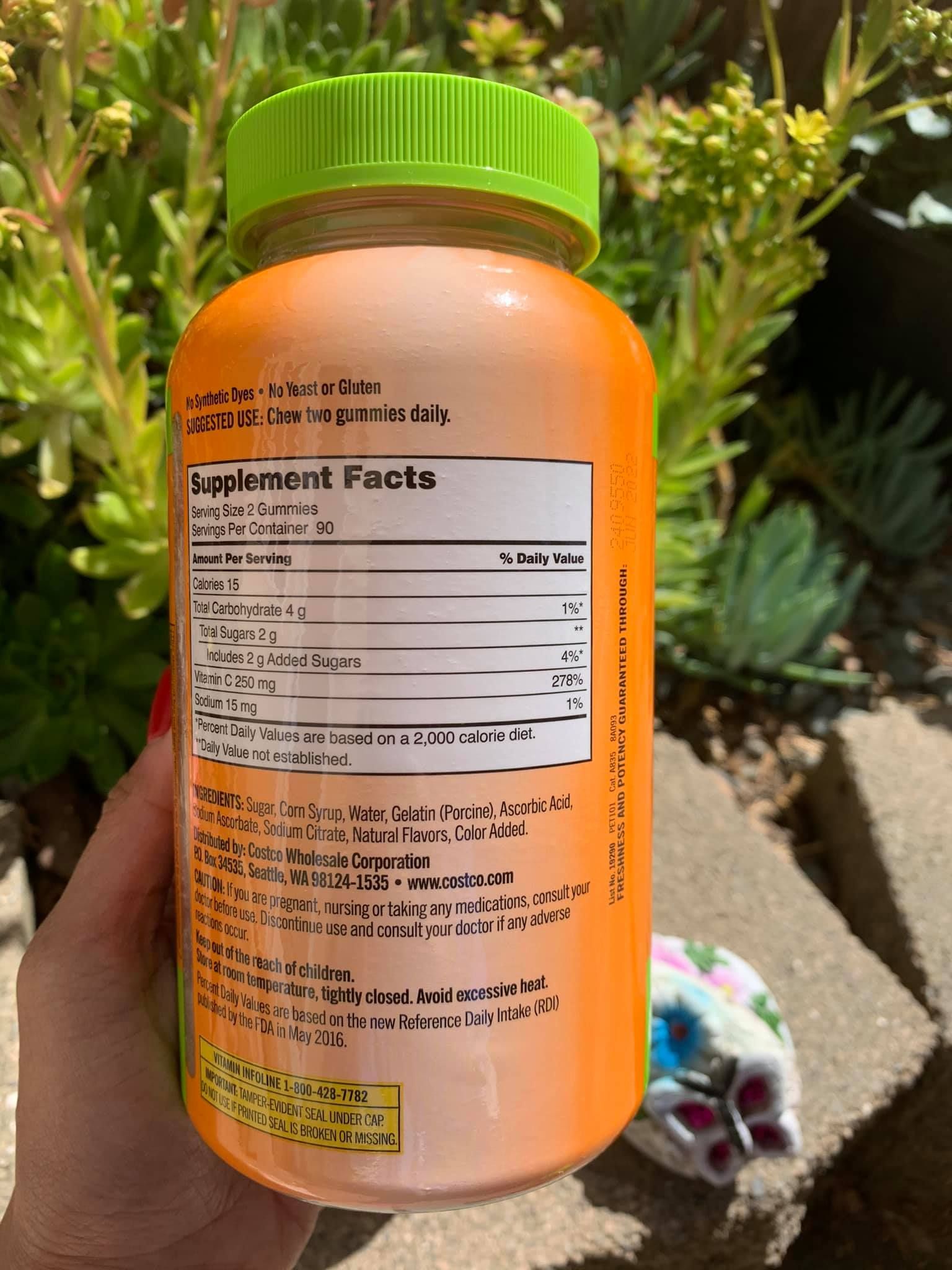 Kẹo dẻo bổ sung Vitamin C Kirkland Adult Gummies C 250mg (180 viên)
