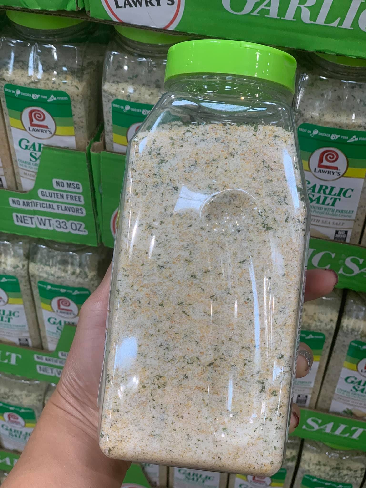 Gia vị bột tỏi – muối – ngò tây Lawry’s Coarse Ground Garlic Salt with Parsley