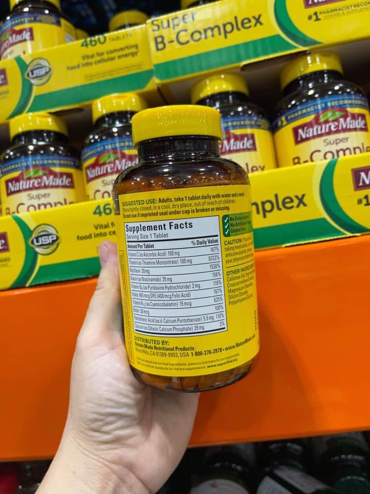 Viên uống vitamin B tổng hợp Natural Made Super B-Complex  – 460 viên