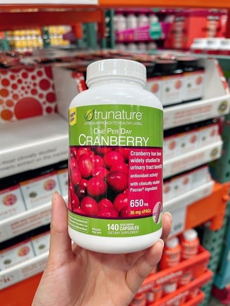 Viên uống hỗ trợ đường tiết niệu và chống oxy hóa Trunature Cranberry 650mg