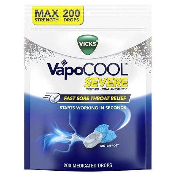 Kẹo ngậm giảm viên họng, giảm ho, thông mũi Vicks VapoCool Max Strength