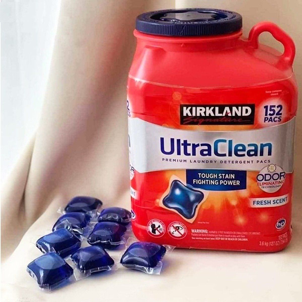 Viên giặt xả quần áo Kirkland Ultra Clean – 152 viên