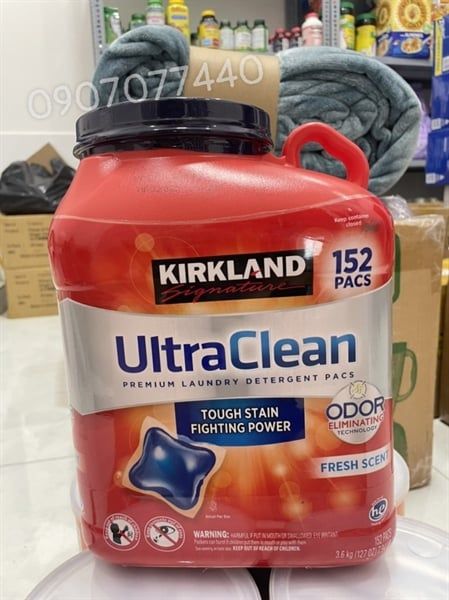 Viên giặt xả quần áo Kirkland Ultra Clean – 152 viên