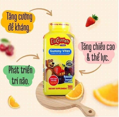  Kẹo dẻo hình gấu bổ sung vitamin tổng hợp L'il Critters Gummy Vites 