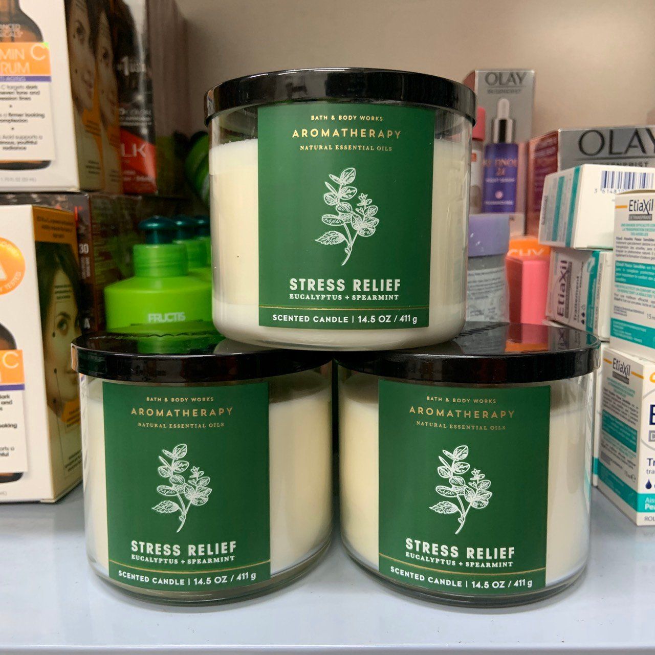 Nến thơm 3 bấc Bath & Body Works Aromatherapy Stress Relief Eucalyptus Spearmint