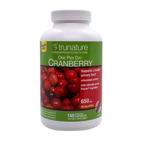  Viên uống hỗ trợ đường tiết niệu và chống oxy hóa Trunature Cranberry 650mg 