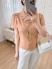 Áo công sở nữ thời trang Eden – ASM266 cổ bẻ phối bèo