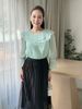 Áo công sở tay lỡ cổ tròn bèo hai lớp thời trang Eden - ASM259