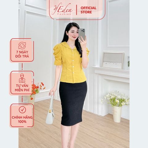  Áo kiểu cổ sen tay phồng thời trang Eden - ASM232 