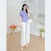 Áo kiểu cổ sơ mi phối túi thời trang Eden - ASM236
