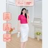 Áo kiểu cổ v cách điệu tay ngắn phối nút - ASM234