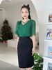 Áo kiểu công sở cổ tim bông hồng bèo thời trang Eden - ASM258
