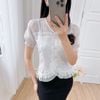 Áo kiểu công sở cổ tim tay phồng thời trang Eden - ASM243