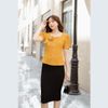 Áo kiểu công sở cổ vuông phối hoa thời trang Eden - ASM216