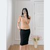 Áo kiểu công sở tay ngắn cổ v phối màu - ASM240