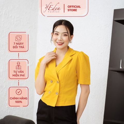  Áo kiểu công sở thời trang Eden cổ vest dáng ngắn - ASM193 