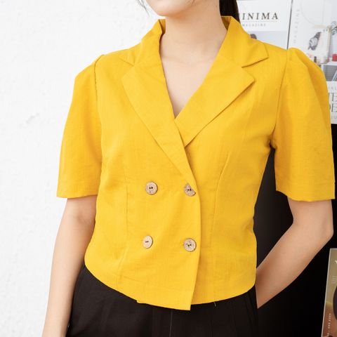  Áo kiểu công sở thời trang Eden cổ vest dáng ngắn - ASM193 