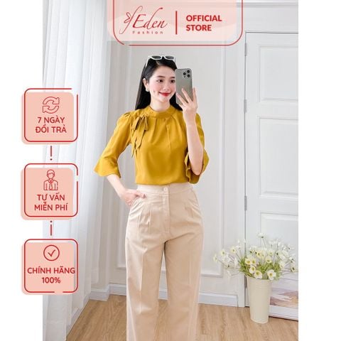  Áo kiểu nữ công sở cổ xếp ly tay lỡ thời trang Eden - ASM248 