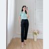 Áo kiểu nữ công sở dáng suông cổ đổ phối hoa - ASM242