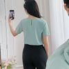 Áo kiểu nữ công sở dáng suông cổ đổ phối hoa - ASM242