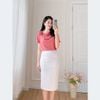 Áo kiểu nữ công sở dáng suông cổ đổ phối hoa - ASM242