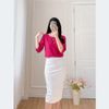Áo kiểu nữ công sở dáng suông tay lỡ cổ tròn thêu họa tiết - ASM238