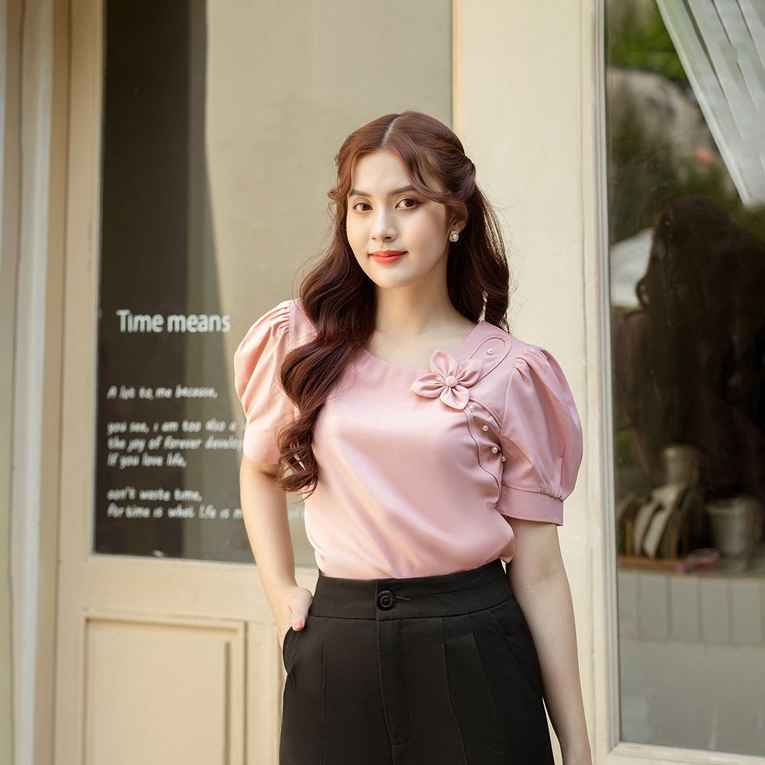 Set Công Sở Nữ NK Fashion Thiết Ké Áo Kẻ Kết Hợp Chân Váy Màu Vải