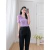 Áo kiểu nữ dáng suông cổ tim tay phồng thời trang Eden - ASM246