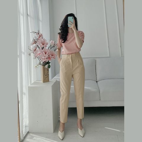  Quần baggy nữ lưng cao thời trang Eden - Q013 