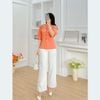 Áo kiểu nữ dáng suông cổ trụ tay lỡ thêu hoa - ASM237