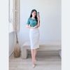 Áo kiểu nữ dáng suông tay ngắn cổ tim phối nút - ASM229
